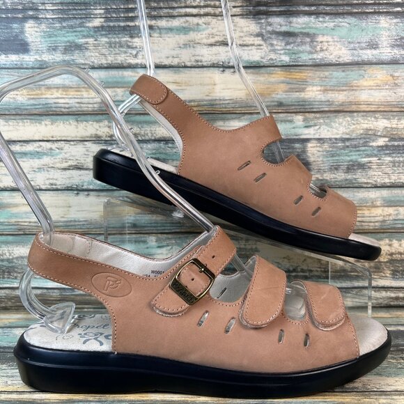Propet Shoes - Propet Womens Comfort Sandal 11XN Beige Leather Slingback Open Toe